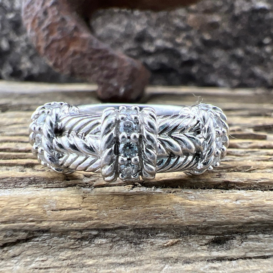 Vintage Estate Judith Ripka Cubic Zirconia 925 Sterling Silver