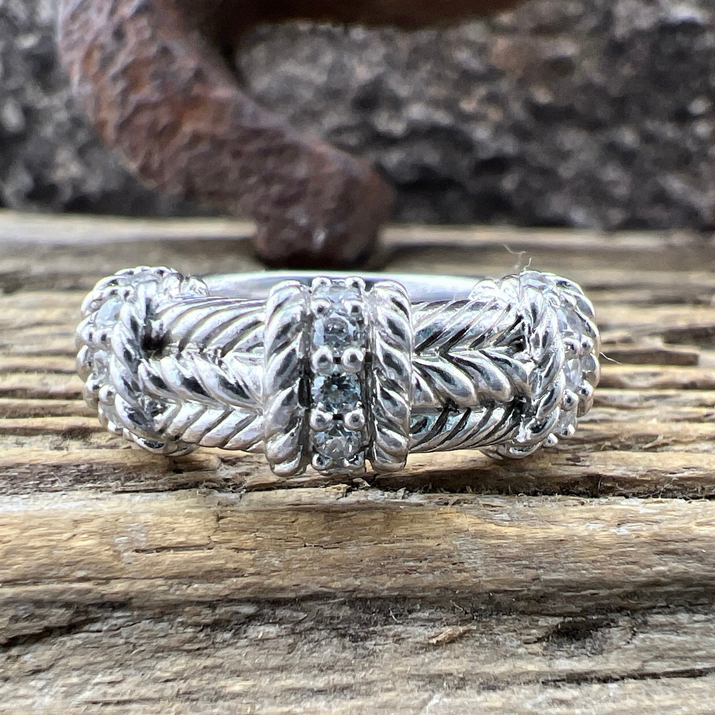 日本製 Vintage Sterling 925 Zirconia Cubic Ripka Judith Estate シルバー