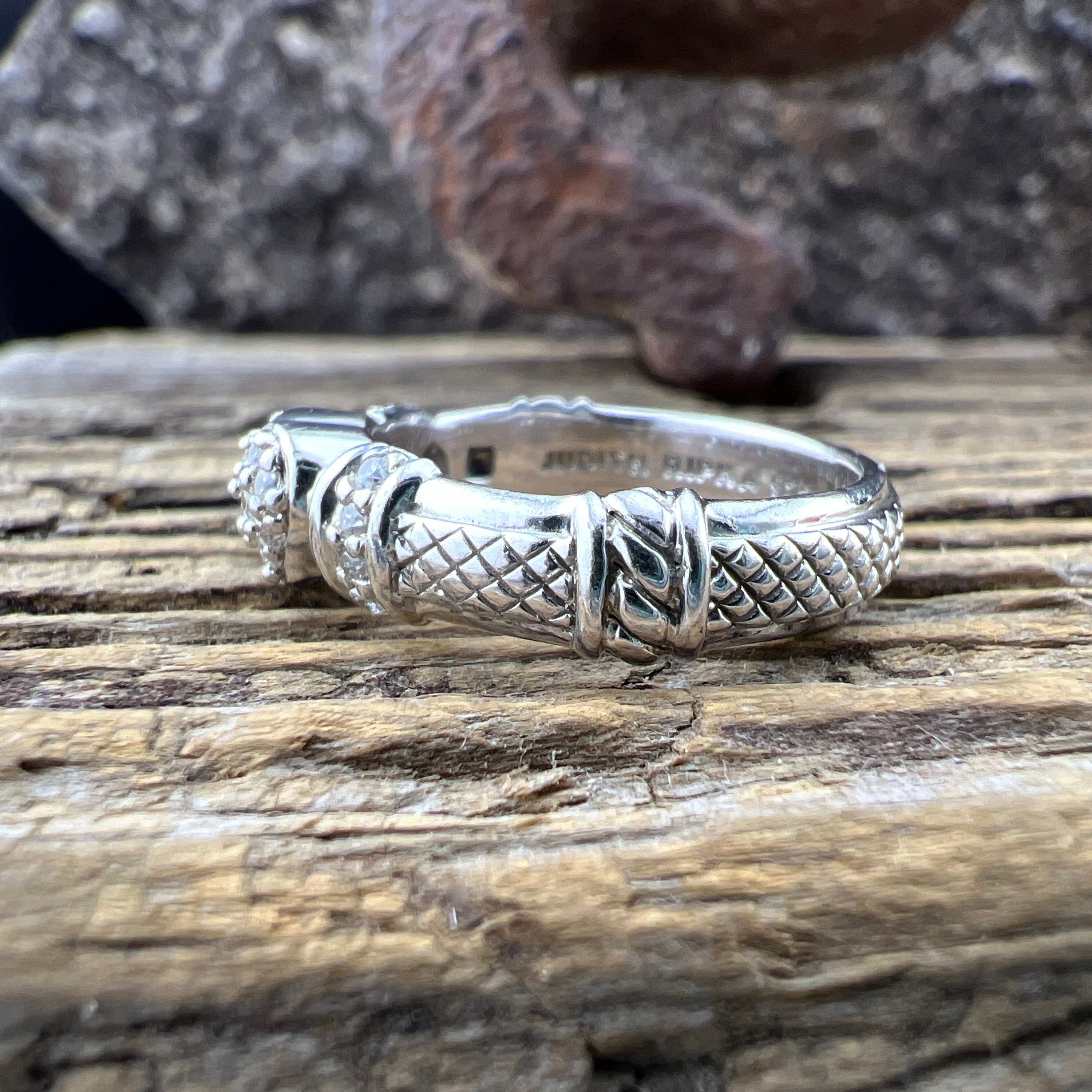 Vintage Estate Judith Ripka Cubic Zirconia Pave Heart 925 Sterling