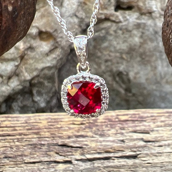 Vintage Synthetic Ruby and Genuine Clear Topaz 92… - image 3