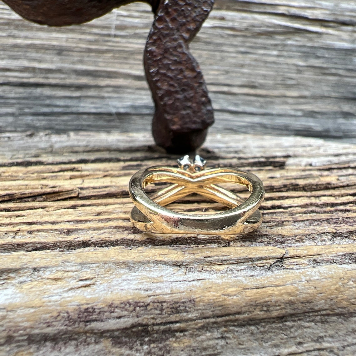 Vintage Estate 14k London Blue Topaz and Diamond Flower Gold Splint ...