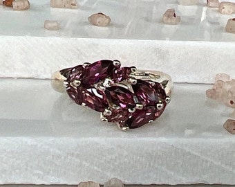 Vintage Rhodolite Garnet Sterling Silver Ring