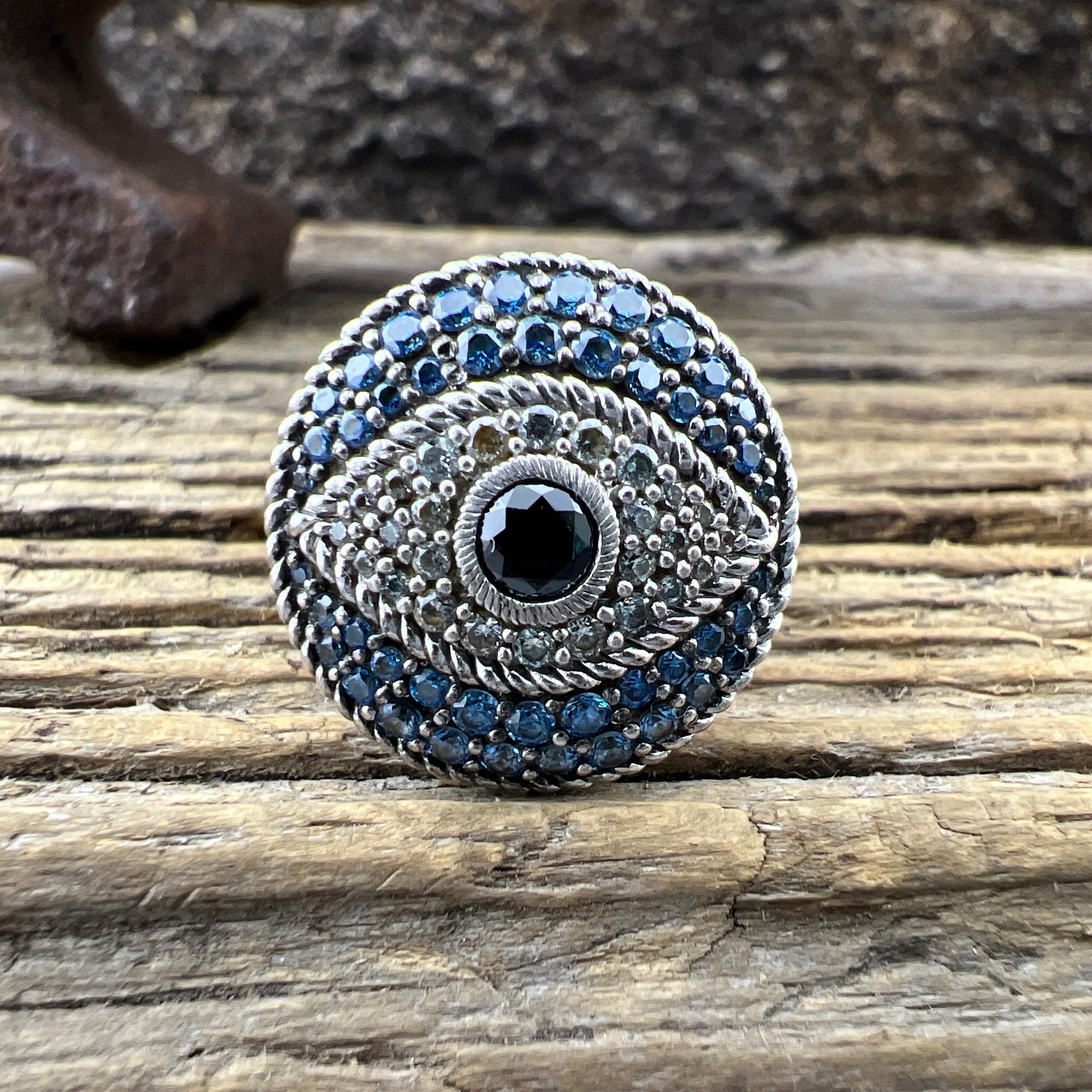 Vintage Estate Judith Ripka Evil Eye 925 Sterling Silver Ring - Etsy