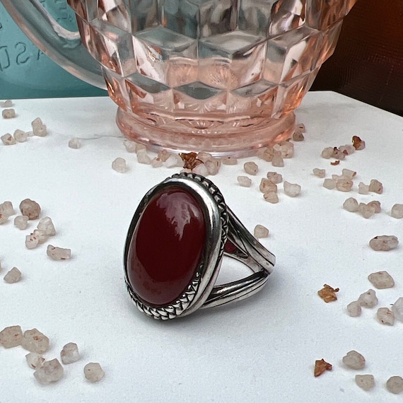 Vintage Estate BARSE 925 Carnelian Cabochon Sterl… - image 1