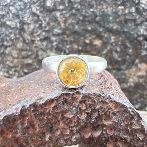 Vintage Estate Citrine 925 Sterling Silver Gemsto… - image 1