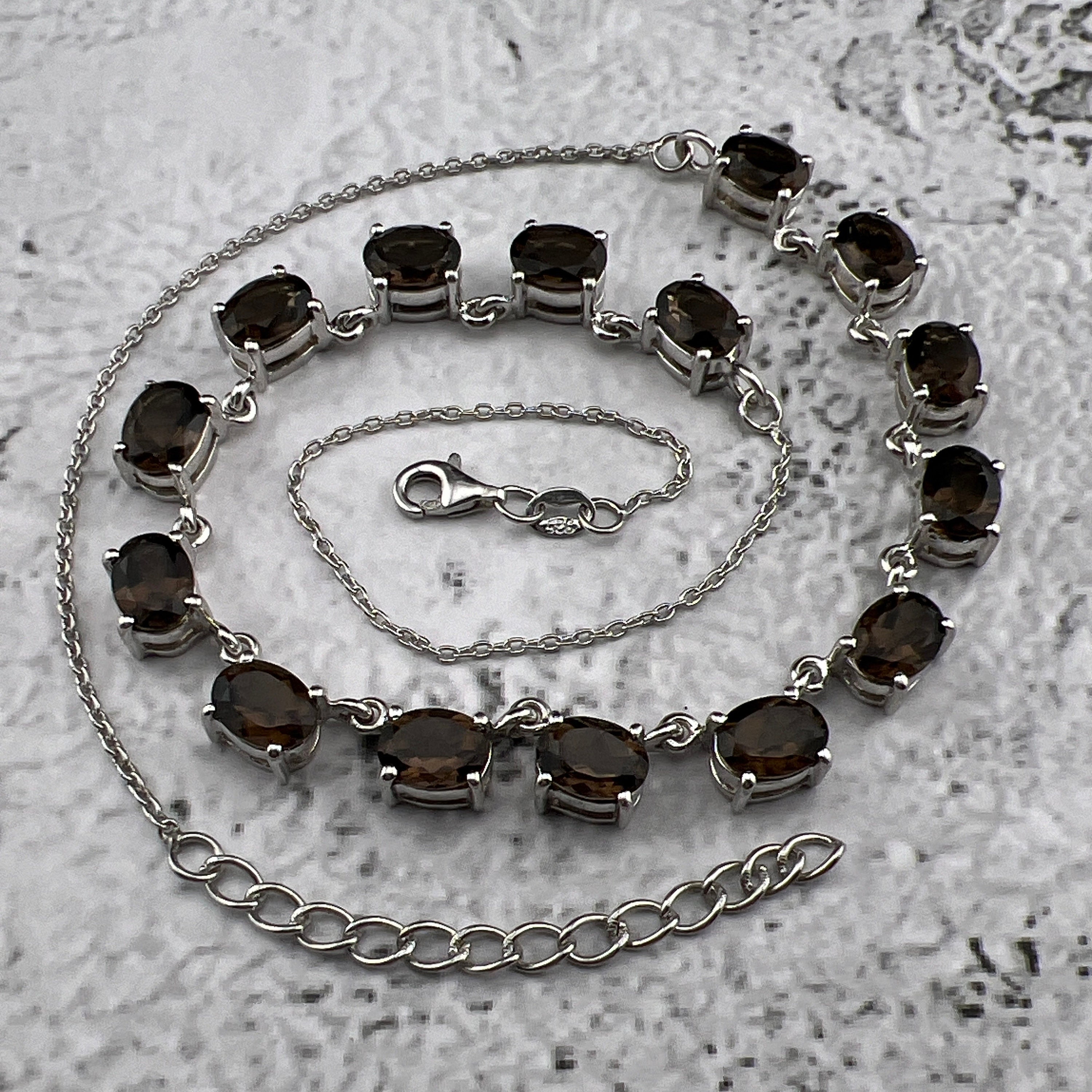 その他 Me Smoky Quartz 925 Sterling Silver Necklace - Vintage Estate