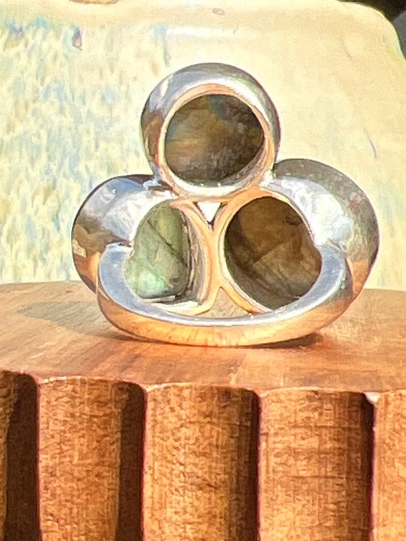 Vintage Sterling Silver Labradorite Ring - image 8