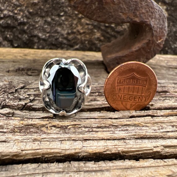 Vintage Estate Hematite 925 Sterling Silver Ring - image 5