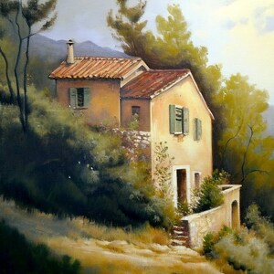 Oil Painting of Old Cottage In The South Of France