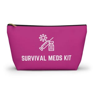 Personalized Survival Meds Kit Pouch for Emergency Medication Storage Travel Organizer for First Aid and Daily Health Essentials