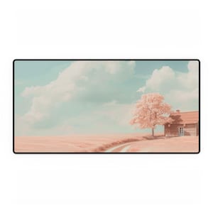 Tapis de bureau paysage de rêve, décoration de bureau esthétique, espace de travail personnalisé, cadeau pour étudiants, indispensable pour le bureau à domicile, design inspiré de la technologie NFT