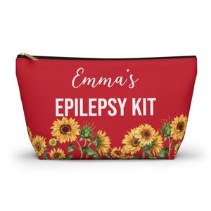 Trousse d&#39;urgence pour l&#39;épilepsie Pochette d&#39;alerte médicale Pochette de médicaments pour les crises d&#39;épilepsie Rangement personnalisé pour les médicaments de secours Voyage scolaire et usage quotidien