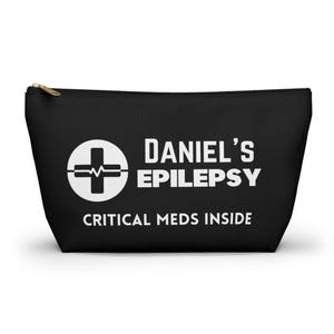 Pochette personnalisée pour médicaments essentiels contre l&#39;épilepsie pour organisateur de voyage et trousse médicale de stockage de médicaments contre les crises d&#39;épilepsie d&#39;urgence Daniel