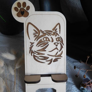 Soporte para teléfono para gatos, soporte para teléfono de madera personalizado, soporte para teléfono inteligente, accesorio portátil, soporte para teléfono, fen shui