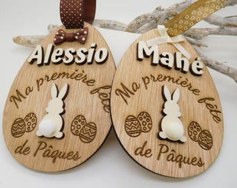 Oeuf de Pâques bois personnalisé