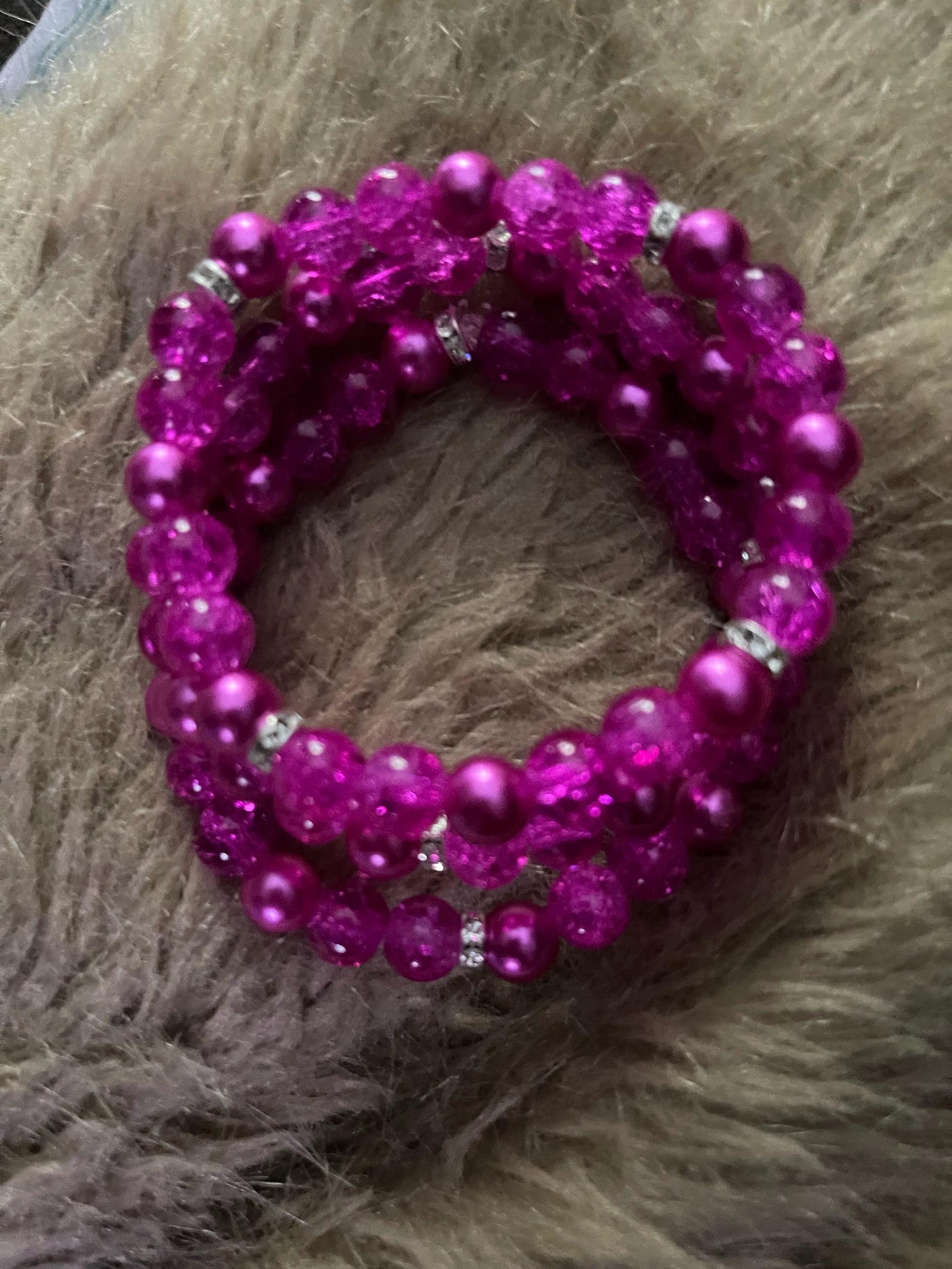 Red Gold Metallic bead Bracelet
