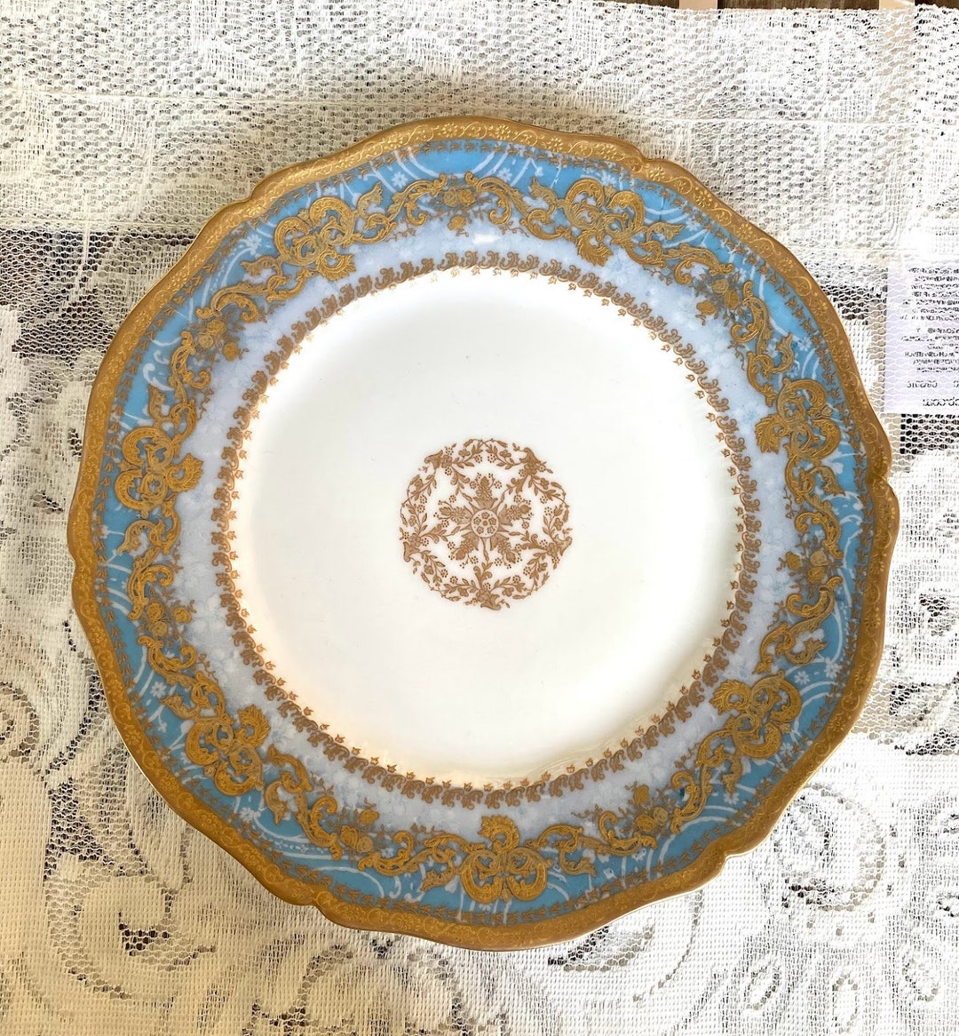 Antique Theodore Haviland Limoges France Plate Hand Painted, Gold
