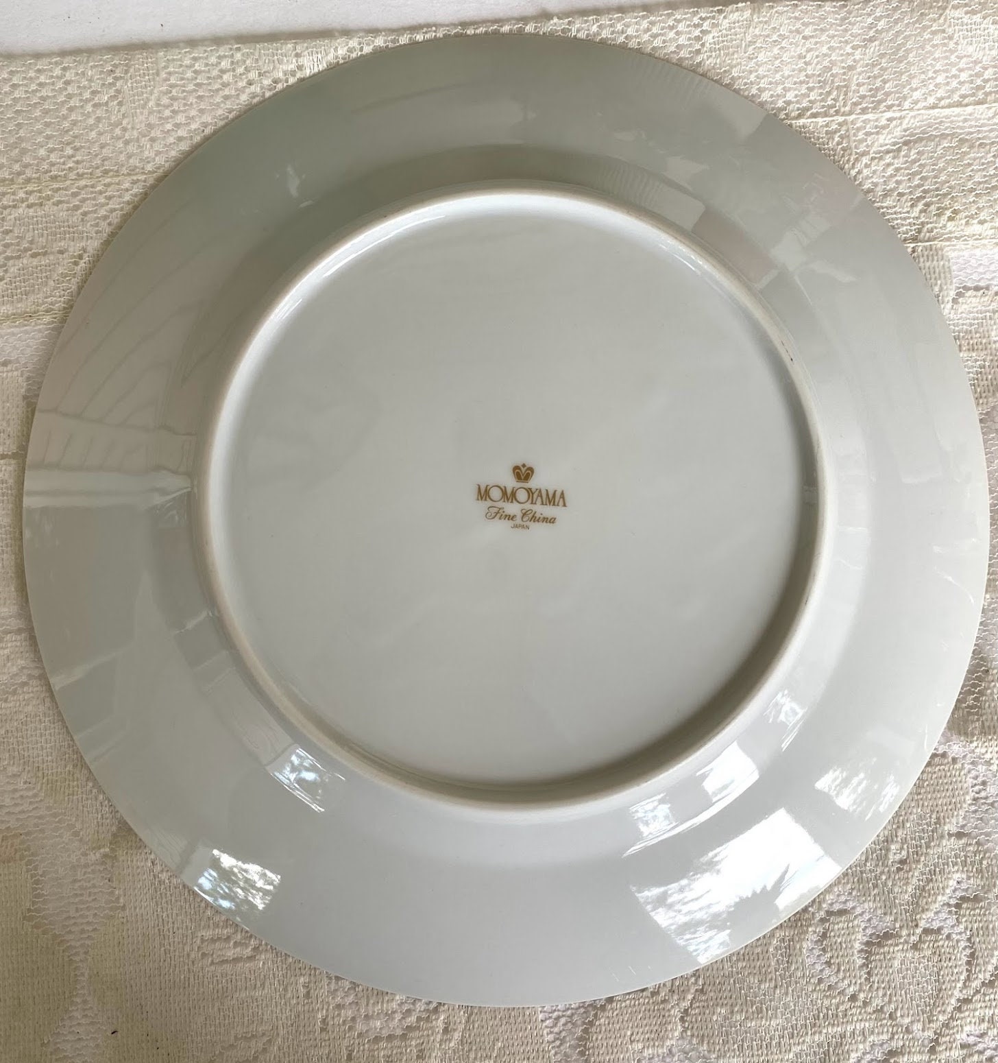 MOMOYAMA Fine China Japan Dinner Plate - Set of 2, Raised White