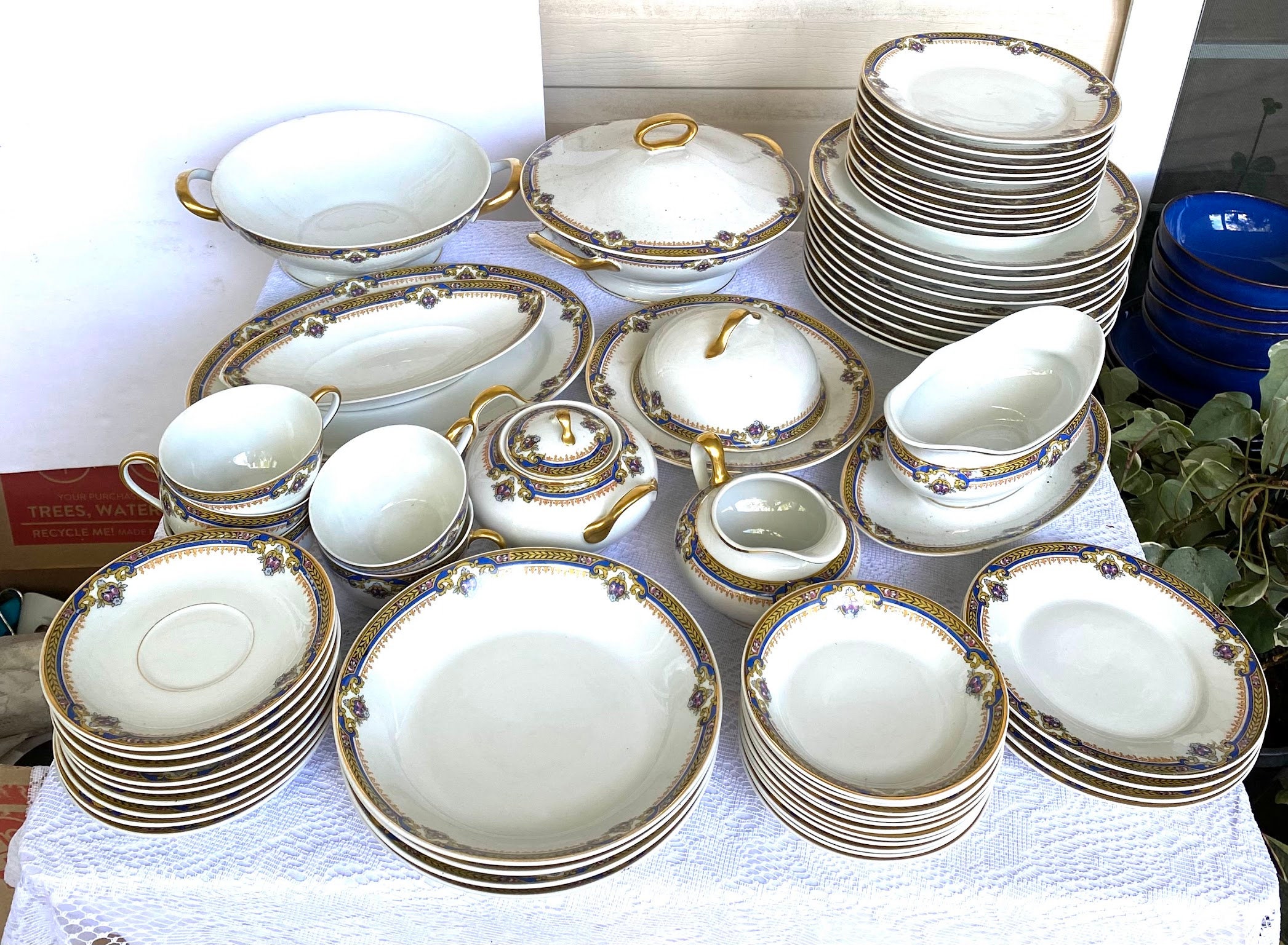 Vintage UNION CÉRAMIQUE Limoges UNIQUE 1929 Fruit Bowl - Set of 5