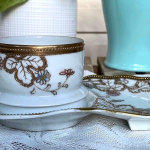 Antique Nagoya Nippon SNB Hand Painted Cup and Under Plate