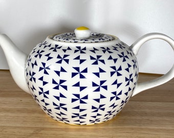 TOKYO Design Studio Geometric Teapot - White, Blue & Yellow