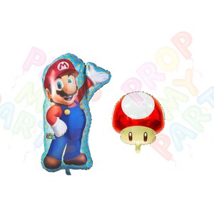 Super Mario Brothers Folieballong Luigi Svampstjärna Mario + Red Mushroom