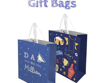 Happy Fathers Day Gift Bags Dad in a Million Pint Super Dad Football