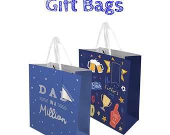 Happy Fathers Day Gift Bags Dad in a Million Pint Super Dad Football