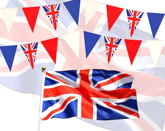 ユニオンジャック、英国国旗、赤、白、青の三角旗、20フィート - Etsy 日本