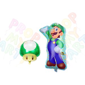 Super Mario Brothers Folieballong Luigi Svampstjärna Luigi +GreenMushroom