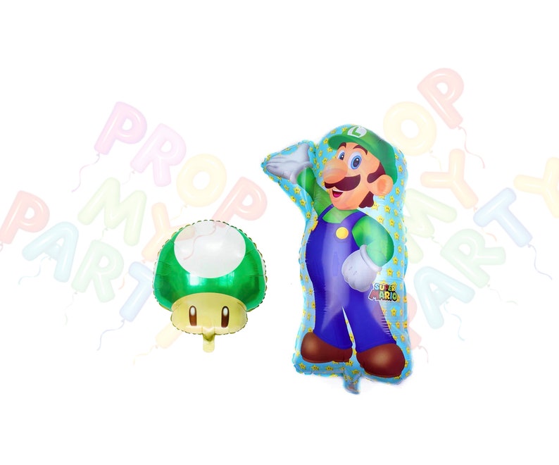 Super Mario Brothers Folieballong Luigi Svampstjärna Luigi +GreenMushroom