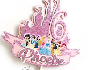 Prinzessin Themed Personalisierte Cake Topper