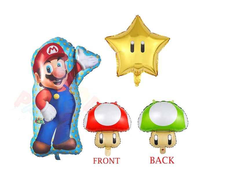 Super Mario Brothers Folieballong Luigi Svampstjärna bild 4