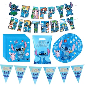 Stitch Themed Birthday Party Decorations Lilo Angel Bunting Banner Bags