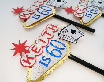 Laz Vegas Themed Casino Personalised Cupcake Toppers Gambling Playing Cards Cake Decoration Birthday Party
