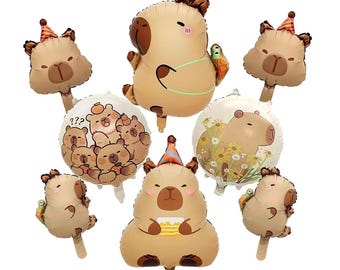 Capybara Themed Party Balloons Cute Birthday Capy Balloons
