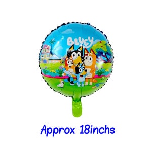 Bluey Bingo Themed Foil Balloons Round 18inch