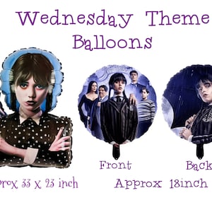 Wednesday Themed Birthday Balloons Thing Adams Family