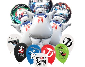 Ghostbusters Themed Foil Balloons Stay Puft Marshmallow Man Ecto 1