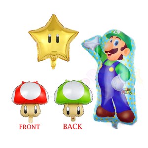 Super Mario Brothers Folieballong Luigi Svampstjärna bild 5