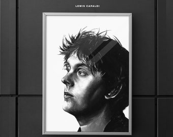 Lewis Capaldi Fine Art Print | Painting Print | Signed Fine Art Print | Acrylic Painting Print | Custom Poster | Wall Art Print | Home Decor