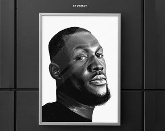 Stormzy Fine art print | Stormzy | Music Art | Signed Acrylic Painting Print | Custom Poster | Wall Art Print | Home Decor | Rap Art