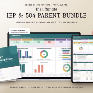 IEP-Ordner & 504-Plan-Tracker-Paket, Vorbereitungsset für Elterngespräche zum individuellen Förderplan (IEP), Tabellenkalkulation für Sonderpädagogik, Vorlage für den Übergang zur Mittelschule (druckbar)