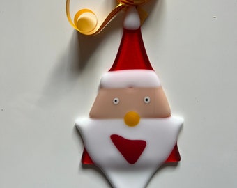 Fused glass Christmas decoration, to hang on the Christmas tree or as a garland.