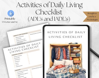 Activities of Daily Living Checklist, Senior Home Health, Independent ...