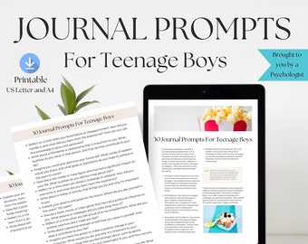 Ideas para escribir en un diario para chicos adolescentes: escritura de autorreflexión (PDF imprimible)