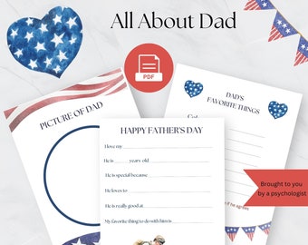 All About Dad Printable, Father's Day Fill In Interview (PDF)