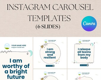 Mental Health Instagram Carousel Template | Coaching & Therapy (Canva Editable)