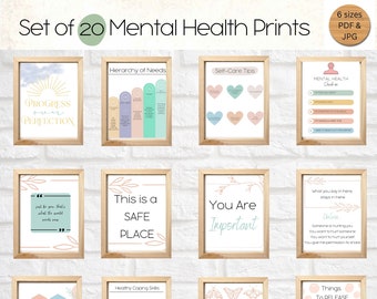 Therapist Office Decor Prints | Mental Health Posters, Counselor Art (Digital Download)