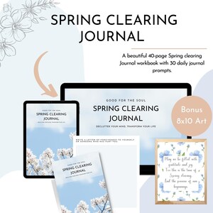 Spring Clearing Journal | Healing Journal | Mental Health | Manifesting Journal | Therapy Journal | Inner Child Healing | Spiritual Journey